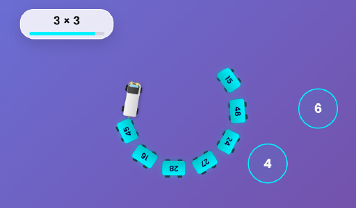 Jeu de camion pour réviser les tables de multiplication