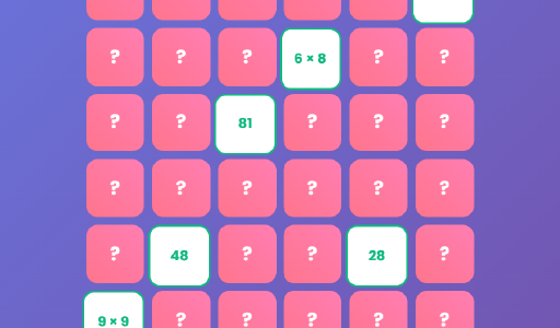Jeu de memory des tables de multiplication