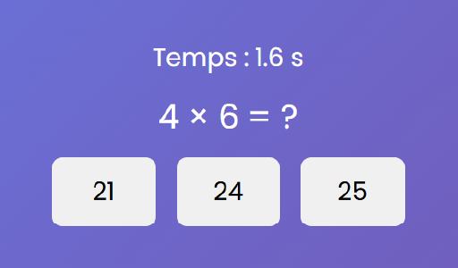 Jeu de réflexe contre la montre sur les tables